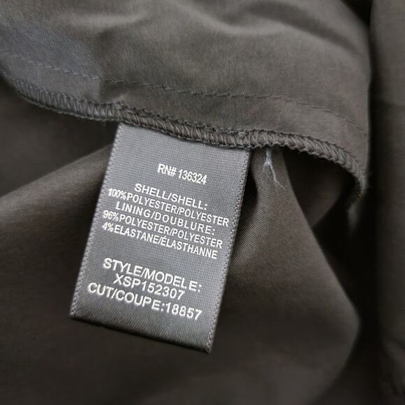 H Halston Metallic Shimmer Ruffle Flutter Sleeve Dress Black Gold Size 10 - Picture 6 of 8